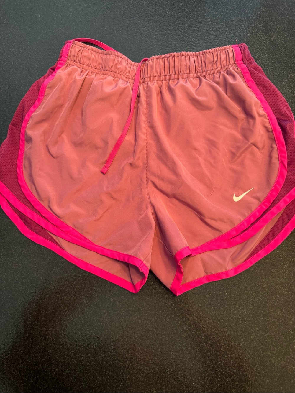 Nike Women’s Coral Pink Athletic Shorts with Hot Pink Trim